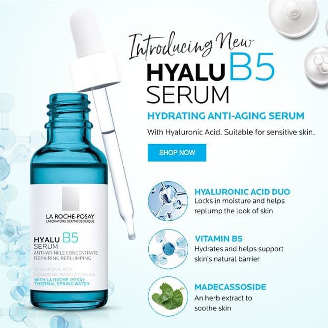 Serum La Roche Posay B5 Dưỡng chất chuyên sâu Hyalu tái tạo da 30ml .