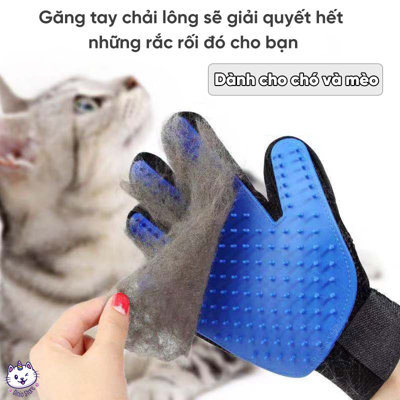 Găng tay thu lông rụng, massage cho chó mèo, tiện lợi và hiệu quả - Diniopet