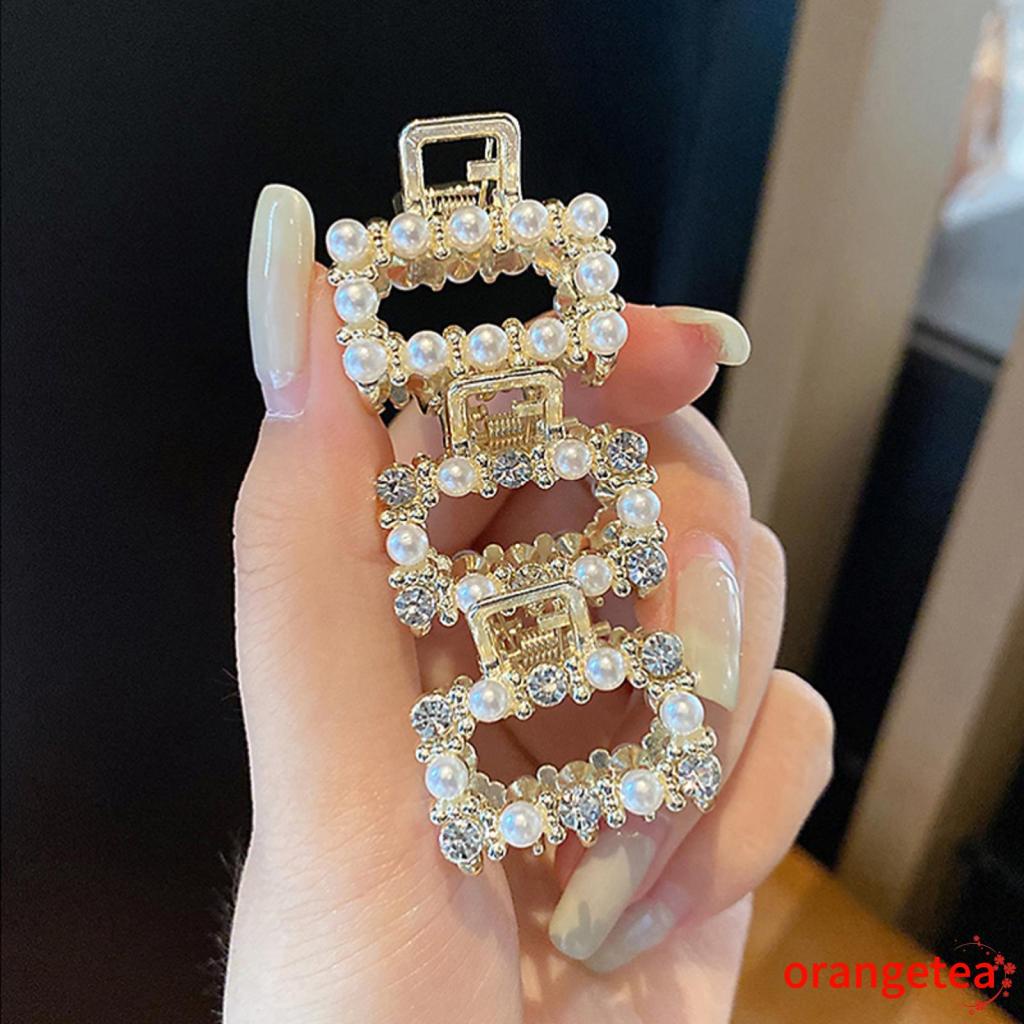 Kẹp tóc kim loại đính ngọc trai nhân tạo thời trang cho nữ