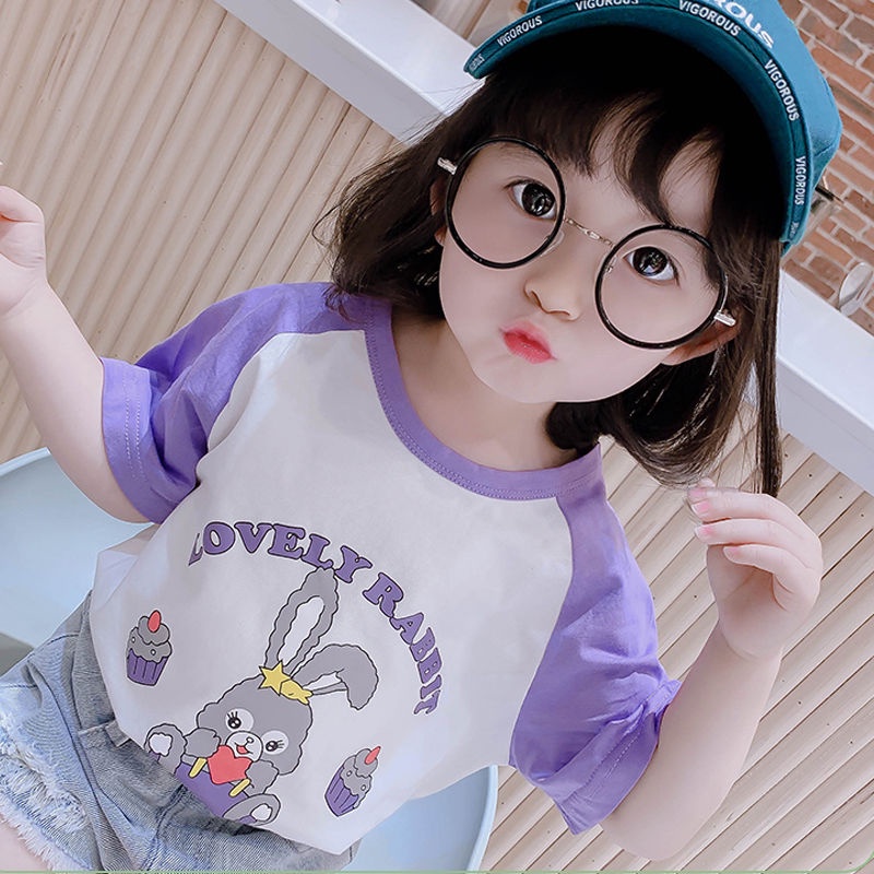 Áo Thun Tay Ngắn Thời Trang Cho Bé Gái