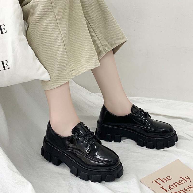 Giày boot oxford đế thô cá tính ulzzang xinh xắn