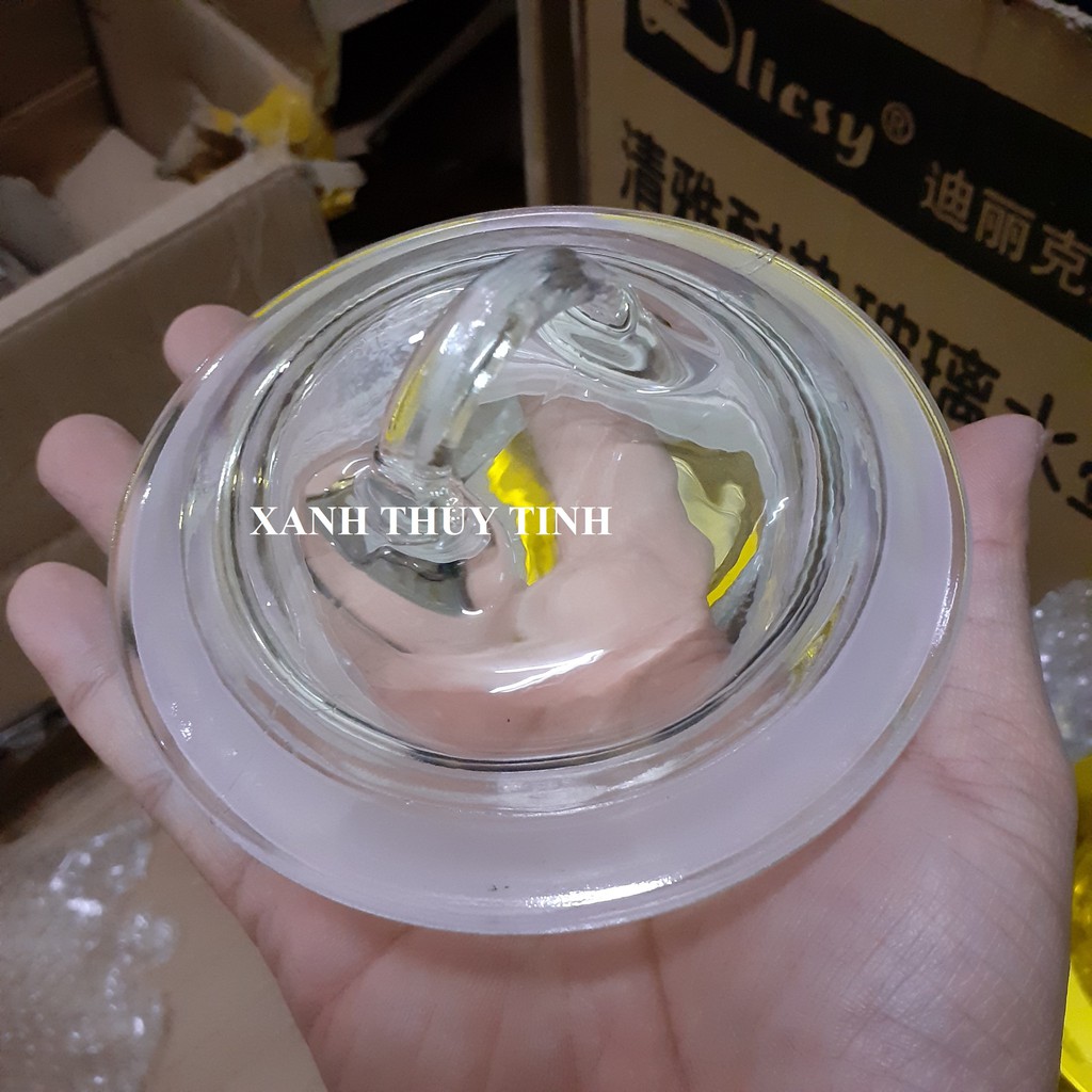 Bình thủy tinh họa tiết LẠC ĐÀ ngâm sâm, nấm, hoa quả trong veo - 10 lít