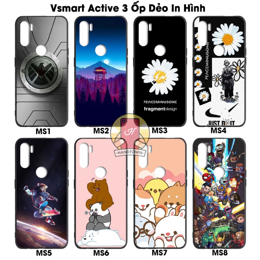 Ốp Lưng Vsmart Active 3 Dẻo Đen In Hình Nhiều Mẫu PA