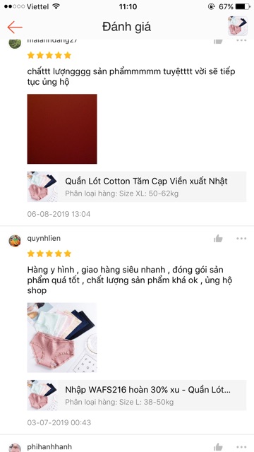 Quần lót tăm cạp viền