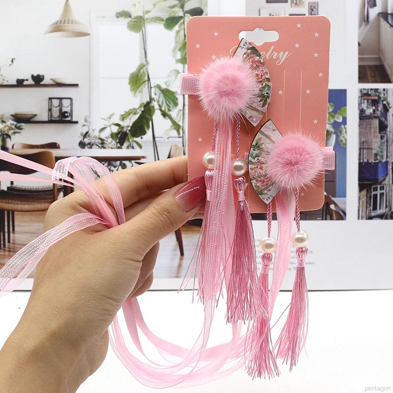 Kẹp tóc hình quạt phối tua rua thời trang dành cho nữ