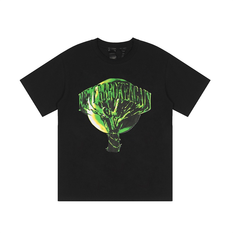Áo Thun Cotton Tay Ngắn Dáng Rộng In Chữ Vlone Kiểu Cổ Điển Thời Trang Cho Cặp Đôi