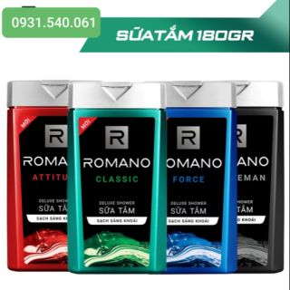ROMANO SỮA TẮM 180G ĐỦ MÙI LỰA CHỌN.