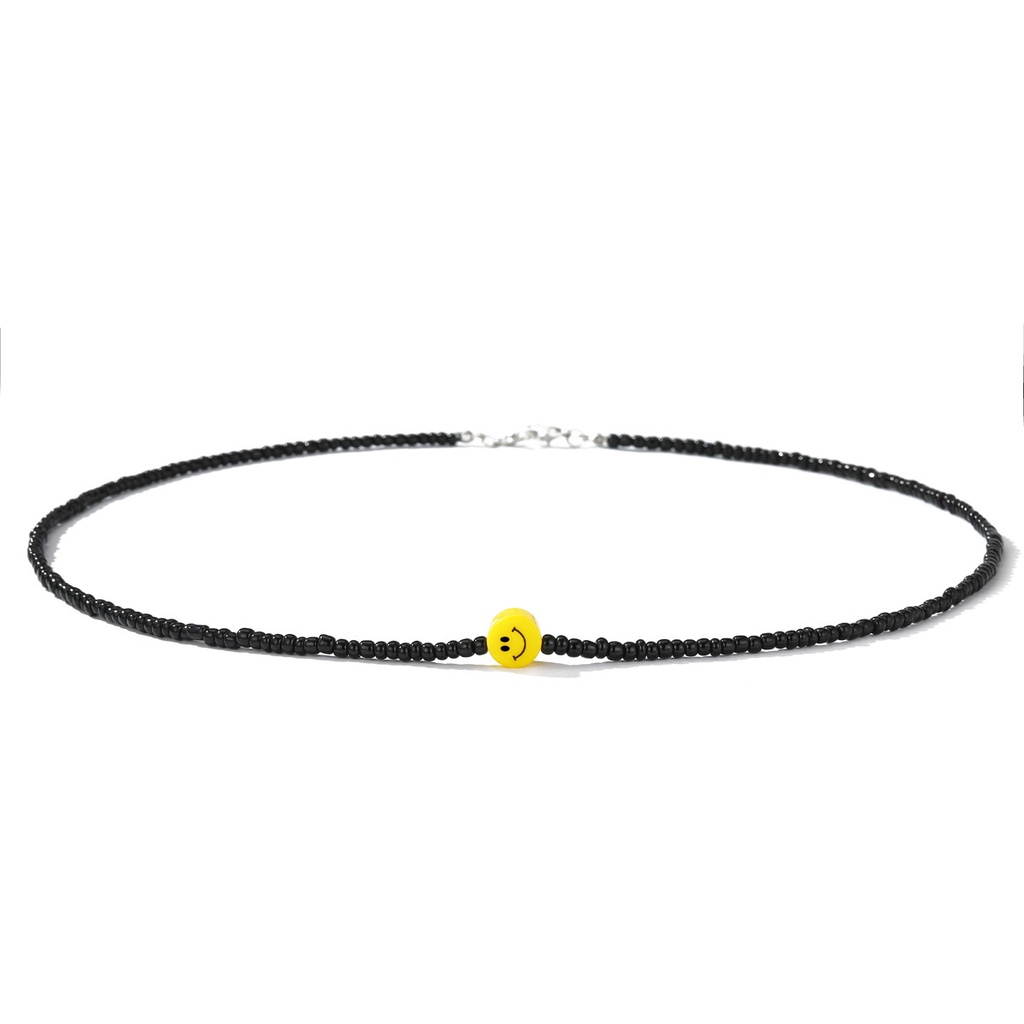 Vòng cổ hạt mặt cười đầy màu sắc làm bằng tay cho nam và nữ Chuỗi mặt nạ chống rụng