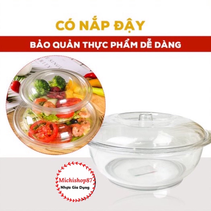 Bát Đựng Canh, Tô Cơm, Bát Đựng Thực Phẩm Có Nắp Đậy Trong Suốt Nhựa Việt Nhật - Âu Phíp Nhựa Trong Chịu Nhiệt Cao