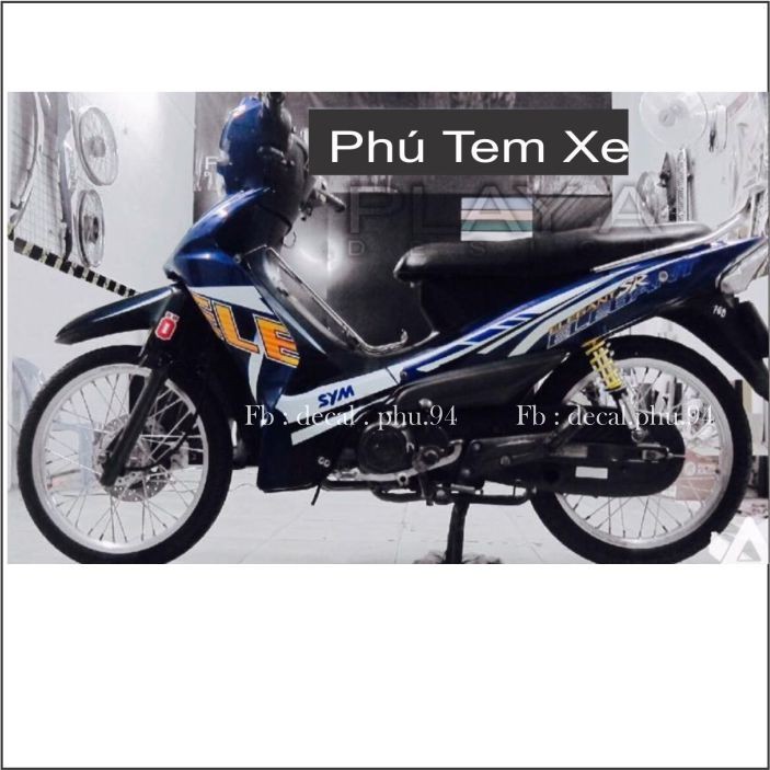 Tem Rời Elegant xanh trắng đen (V)