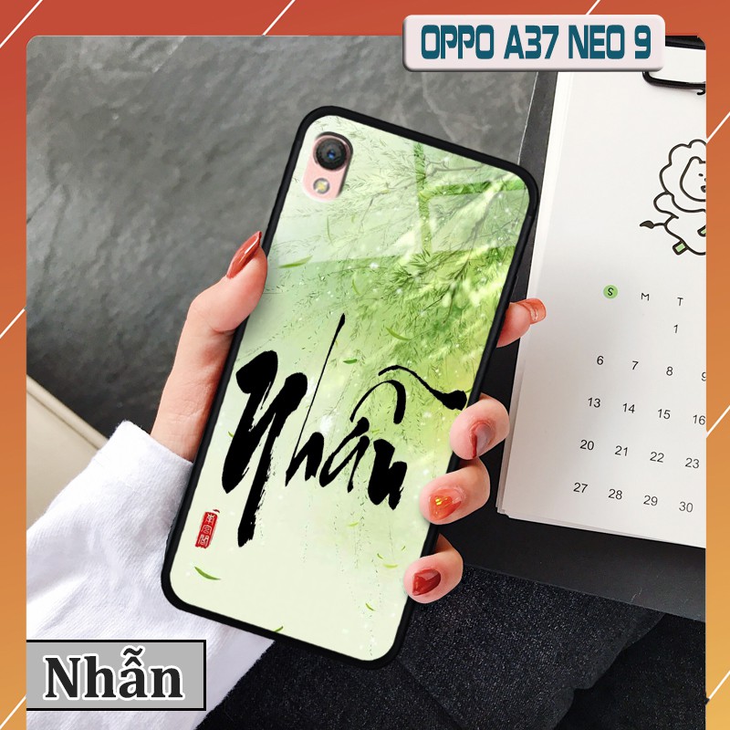 [Mã ELORDER5 giảm 10K đơn 20K] Ốp lưng kính 3D Oppo A37 Neo 9 - chữ thư pháp ý nghĩa