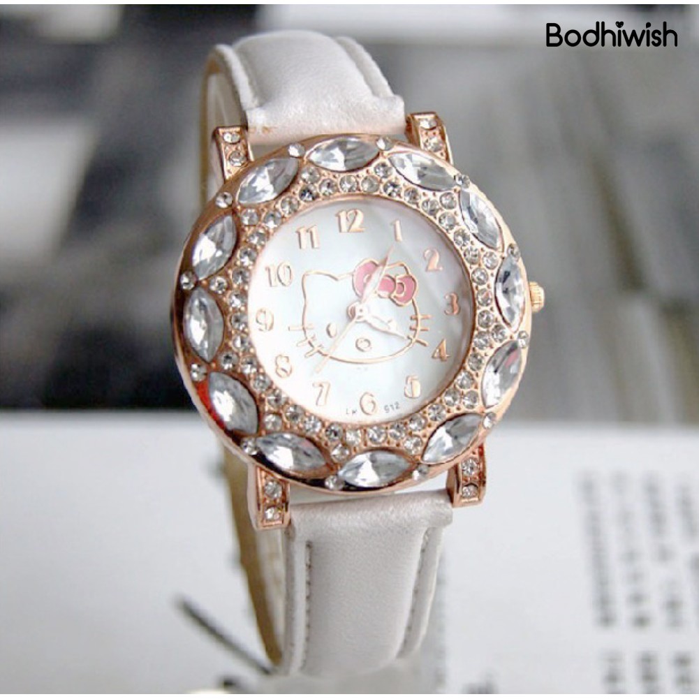Đồng Hồ Dây Da Mặt Hình Hello Kitty Dễ Thương Cho Bé Gái | BigBuy360 - bigbuy360.vn