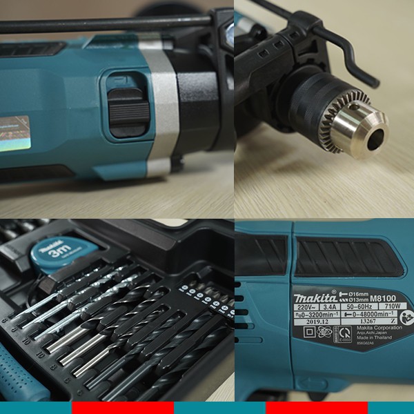 Máy khoan búa 26 phụ kiện Makita M8100KX2B công suất 710W | Makita chính hãng