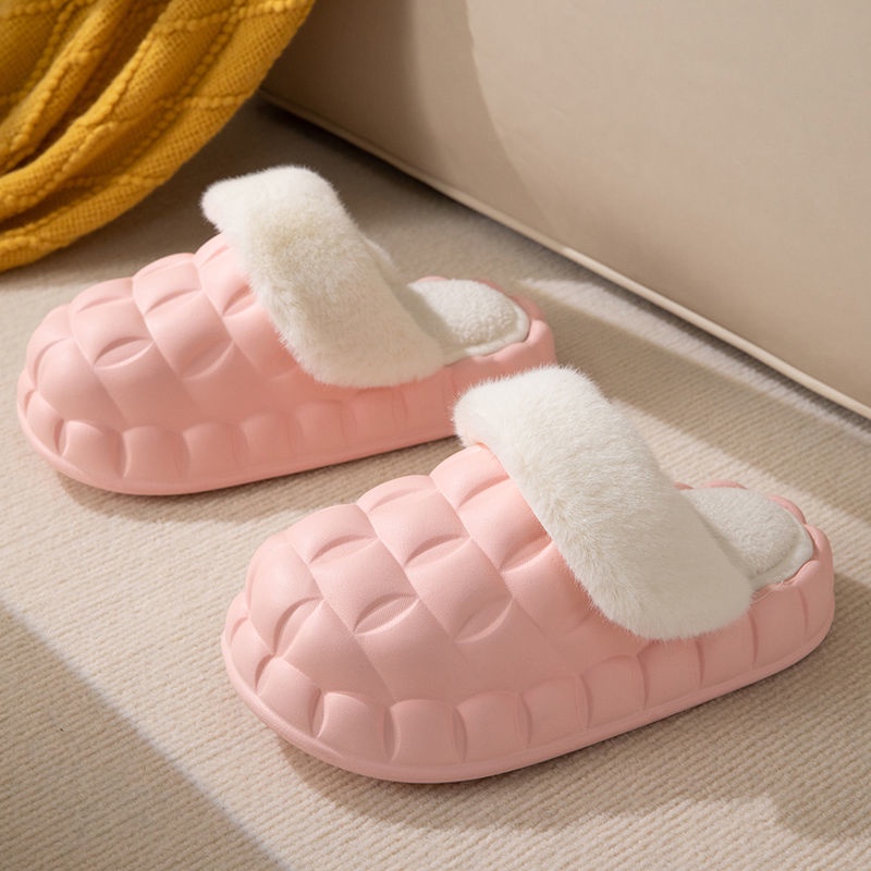 Dép Cotton Đi Trong Nhà Đế Dày Có Thể Tháo Rời Họa Tiết Hoạt Hình Phong Cách Mới Cho Nữ