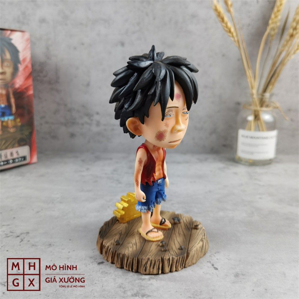 Mô hình One Piece Luffy bị đánh bầm dập siêu dễ thương cao 15cm , figure mô hình one piece , mô hình giá xưởng