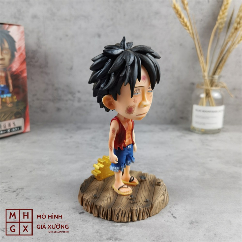 Mô hình One Piece Luffy bị đánh bầm dập siêu dễ thương cao 15cm , figure mô hình one piece , mô hình giá xưởng