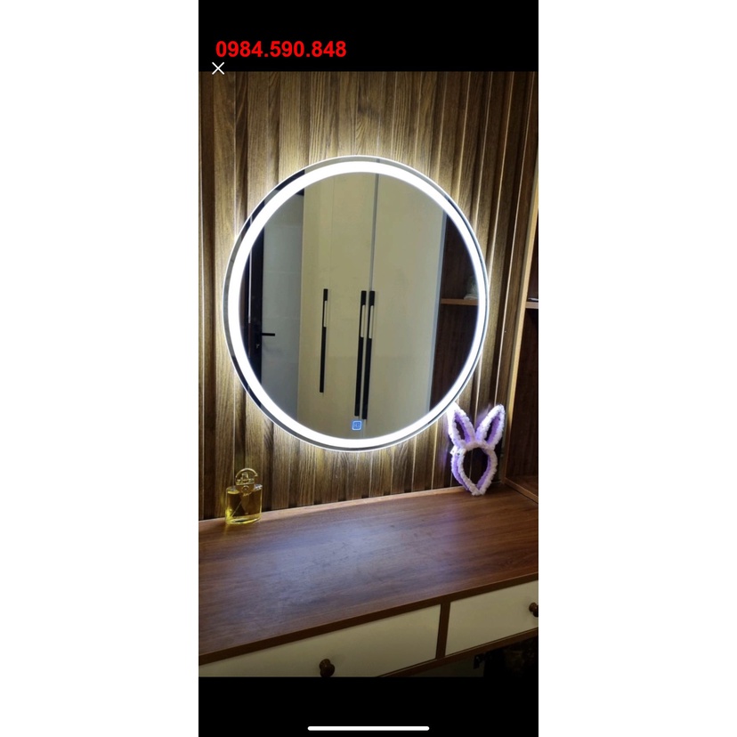 Gương tròn treo tường đèn led cảm ứng cao cấp D40cm (Vietnamese House)