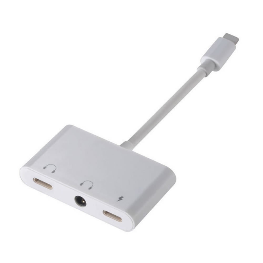 DĐầu chuyển đổi cổng lightning sang 2 cổng sạc iPhone và giắc tai nghe 3.5m 3 trong 1