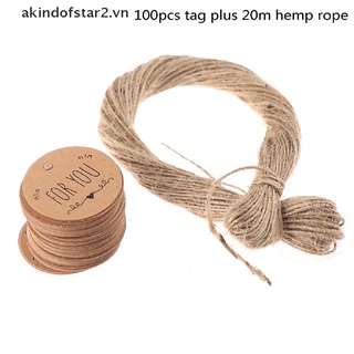100Pcs Kraft Paper Hang Tag for you pattern Label For Gift Tagging Package Decor