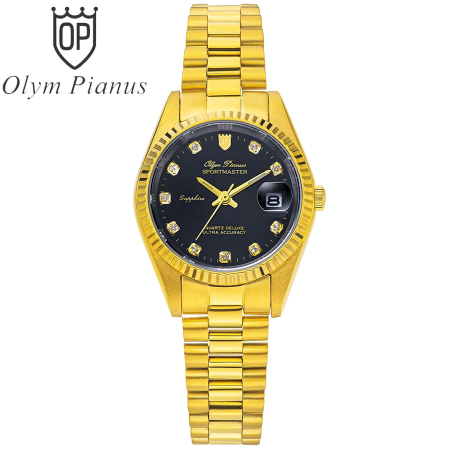 Đồng hồ nữ mặt kính sapphire chống xước Olym Pianus OP68322 OP68322LK đen