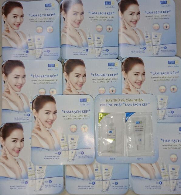 Dầu tẩy trang Hadalabo 4ml và sữa rửa mặt 3g | BigBuy360 - bigbuy360.vn