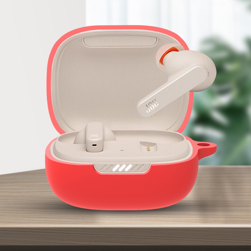 Vỏ Bảo Vệ Hộp Sạc Tai Nghe JBL LIVE PRO+TWS Bằng Silicon Kèm Móc Tiện Dụng