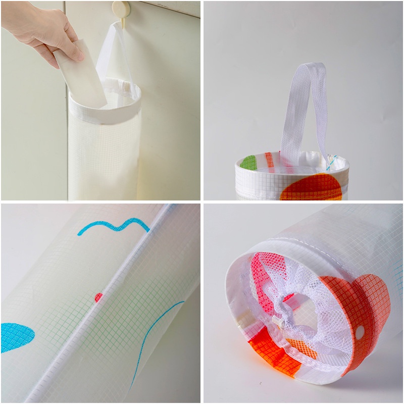 Túi Lưới Treo Tường Dạng Ống Dài Đựng Túi Nilon