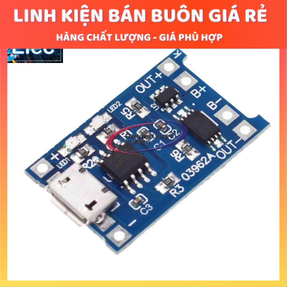 mạch Sạc Pin Lithium 5v 1a 18650 Tp4056 Với Đầu Cắm Type-C / Micro Usb