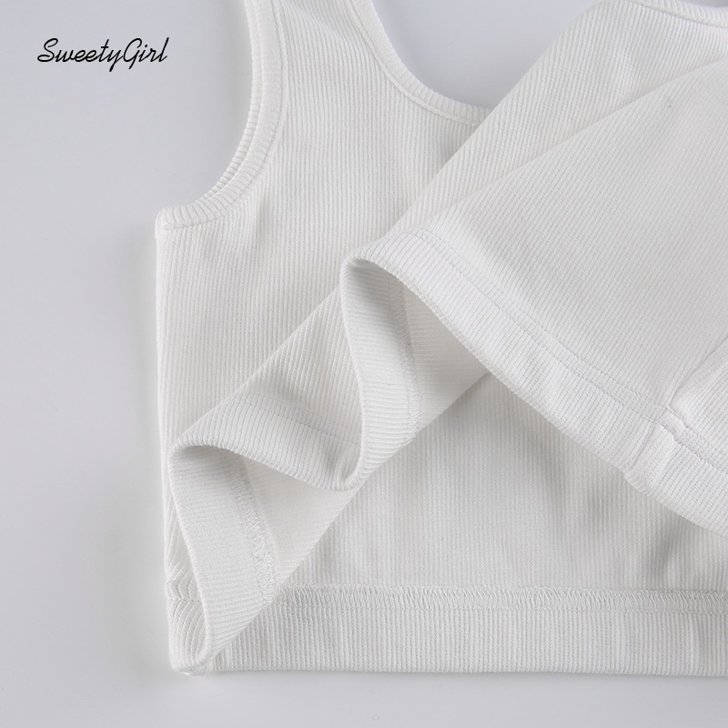 Áo tank top cổ vuông màu trơn chất liệu cotton thời trang cho nữ