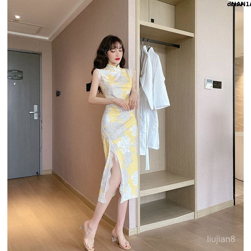 Đầm Sườn Xám Cách Tân Không Tay Dáng Dài Thời Trang Cho Nữ | BigBuy360 - bigbuy360.vn