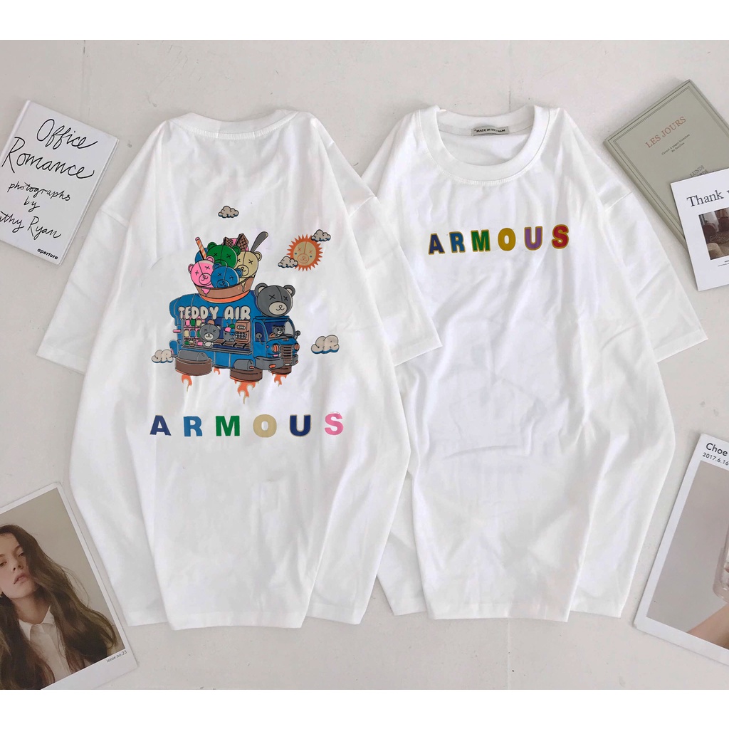 Áo Thun Nam Nữ Unisex Form Rộng Tay Lỡ In Say Happy Hình Armous