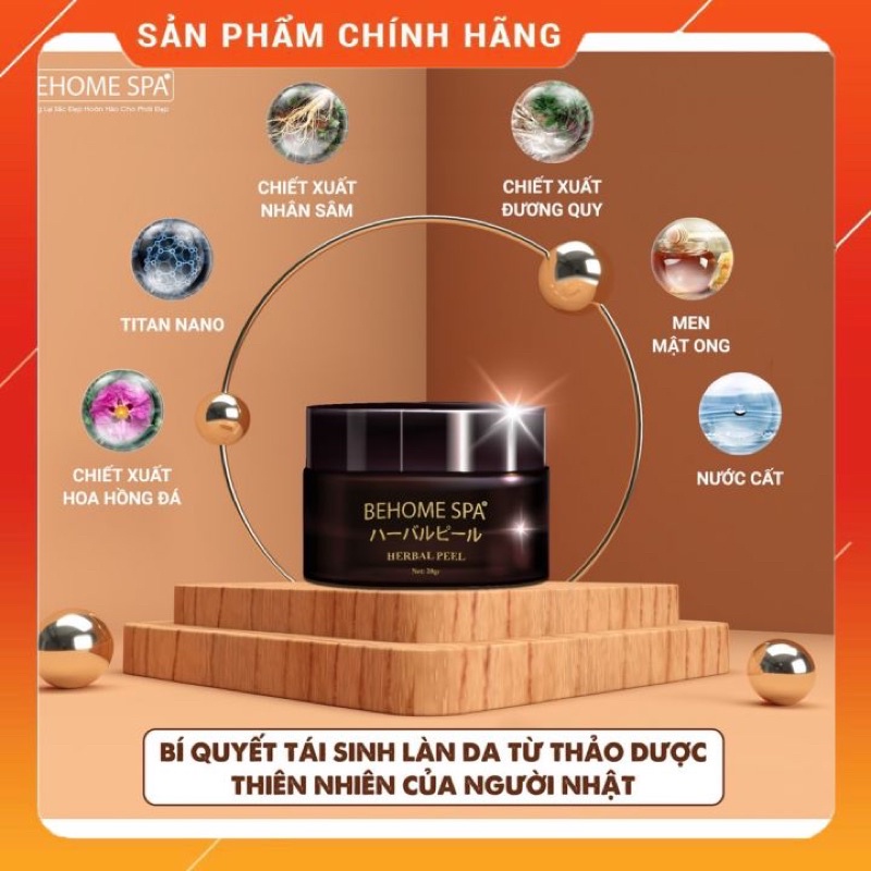 Thay Da Sinh Học HERBAL PEEL-Behome Spa - Công Nghệ Nhật Bản 👉Freeship 👉Tái Sinh Làn Da, Kem tái tạo da