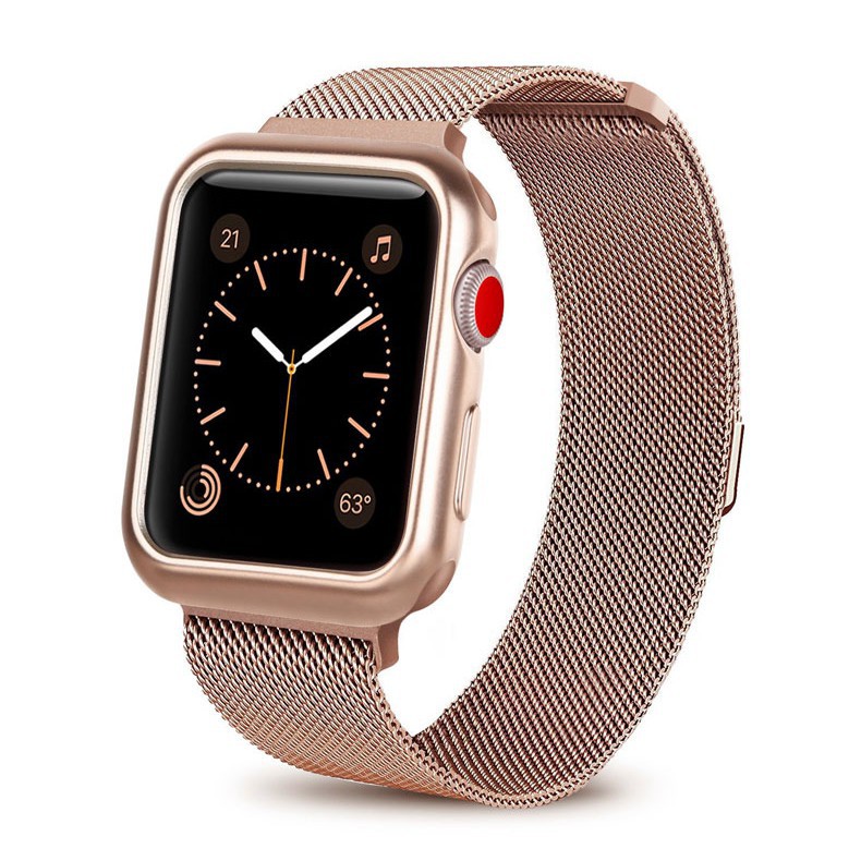 Milanese loop band+case For Apple Watch 38mm 42mm 40mm 44mm series 4 5 bracelet  Stainless Steel strap for iwatch 3 2 1