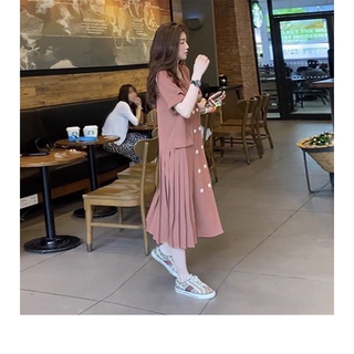 ĐẦM SUÔNG CỔ VEST ULZZANG