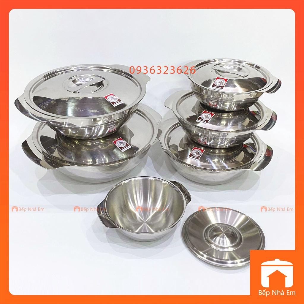 Thố Inox 304 ZEBRA Có Nắp, Quai Cầm Nhiều Kích Thước - Hàng Nhập Khẩu Thái Lan