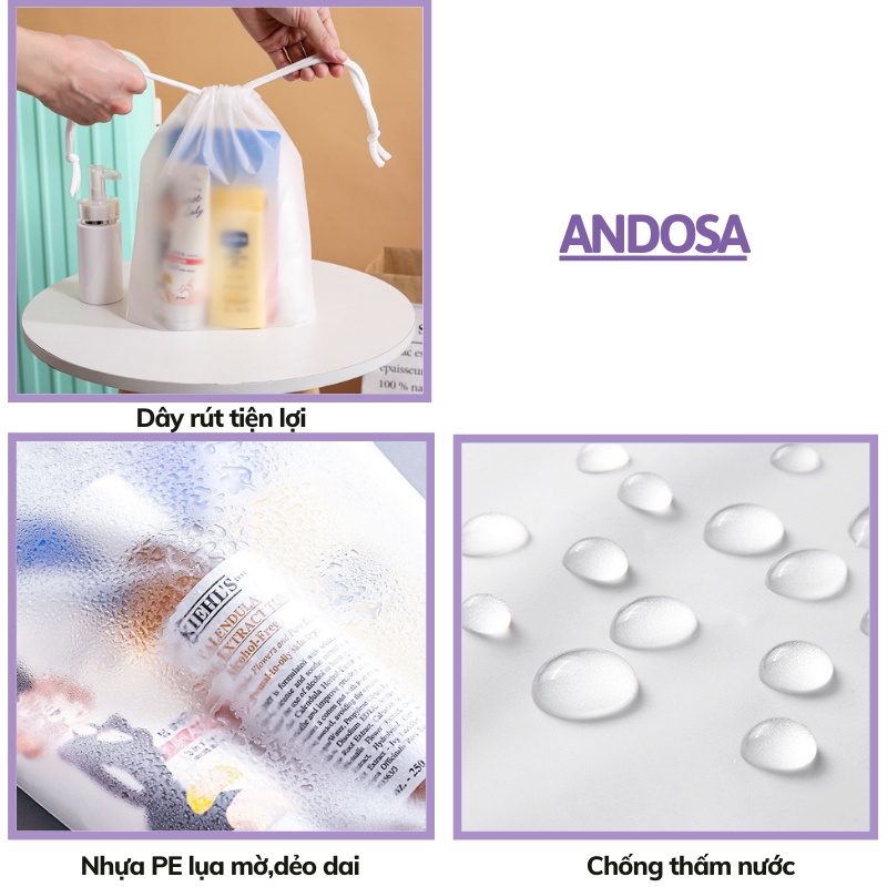 Túi dây rút chống nước túi zip đựng mỹ phẩm đồ trang điểm quần áo giầy dép cá nhân ANDOSA TCN09
