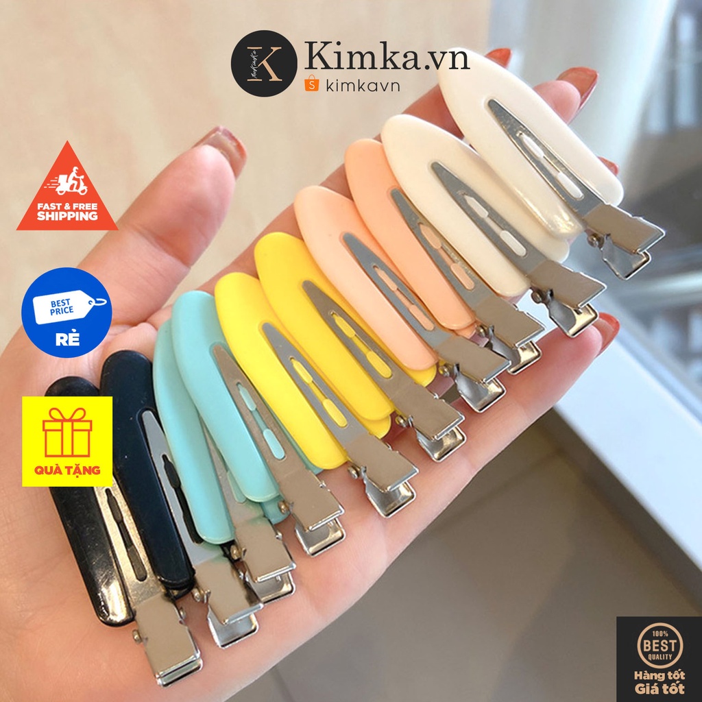 (0202) Set 4 Cặp Tóc Mái Cho Trang Điểm Nhựa Nhiều Màu