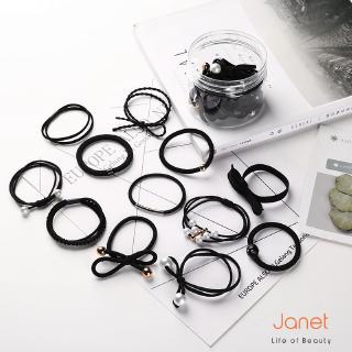 Set 12 Dây Cột Tóc Co Giãn Phong Cách Hàn Quốc 7 Màu Lựa Chọn