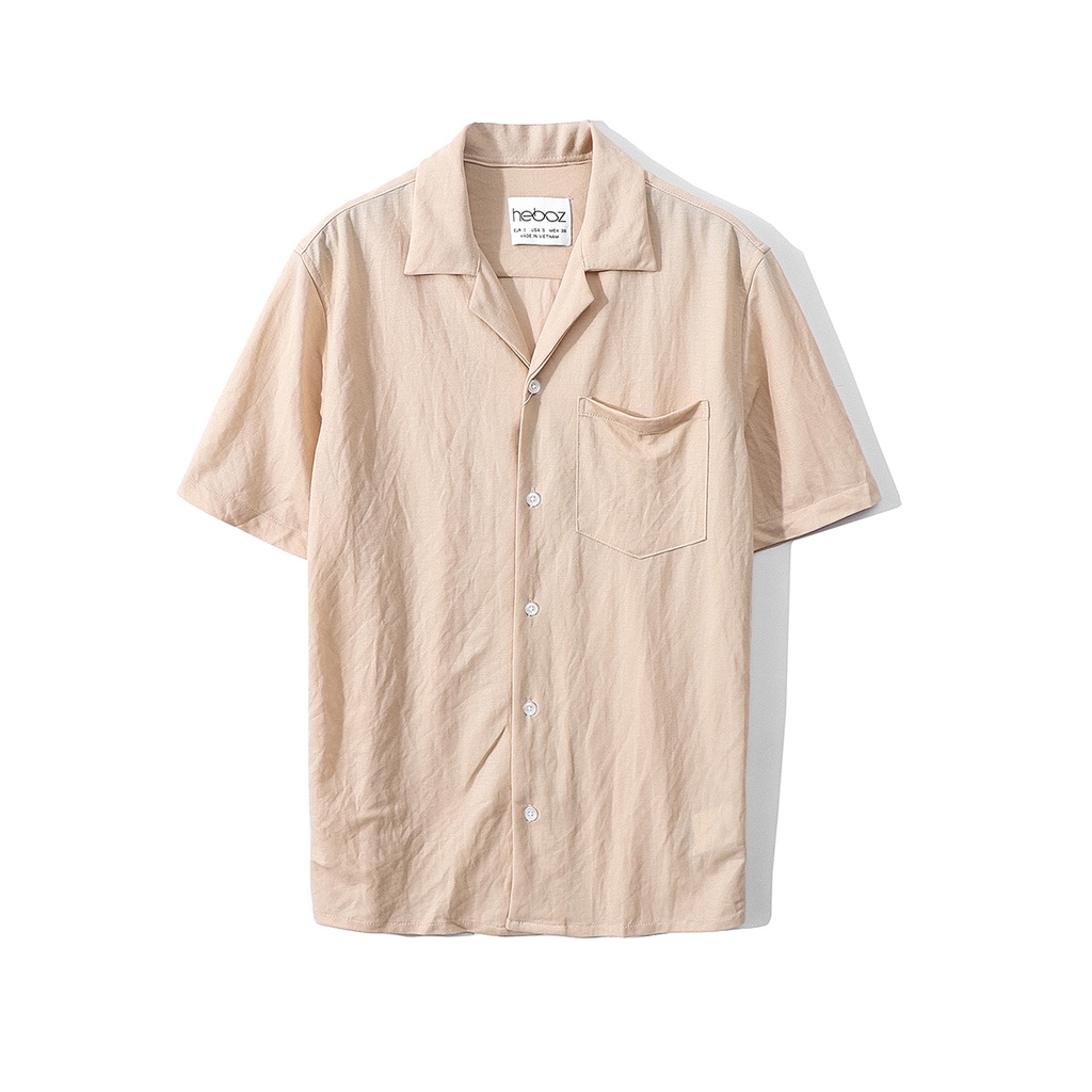 Áo sơ mi pijama ngắn tay nam HEBOZ vải đũi nhăn tự nhiên, nhẹ nhàng và mát - 00000656