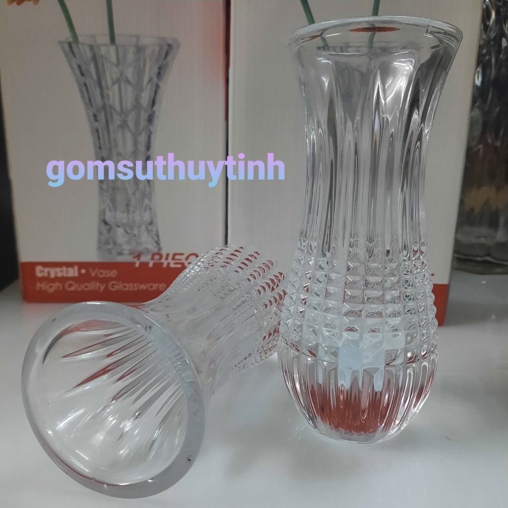 Bình bông thủy tinh, lọ cắm hoa nhỏ xinh cao 15cm, dày nặng chất lượng