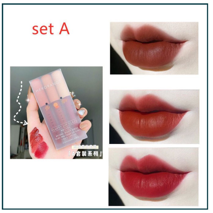 [Chính Hãng] Set 3 Cây Son Kem Lì Herorange Fluffy Lip Glaze | BigBuy360 - bigbuy360.vn