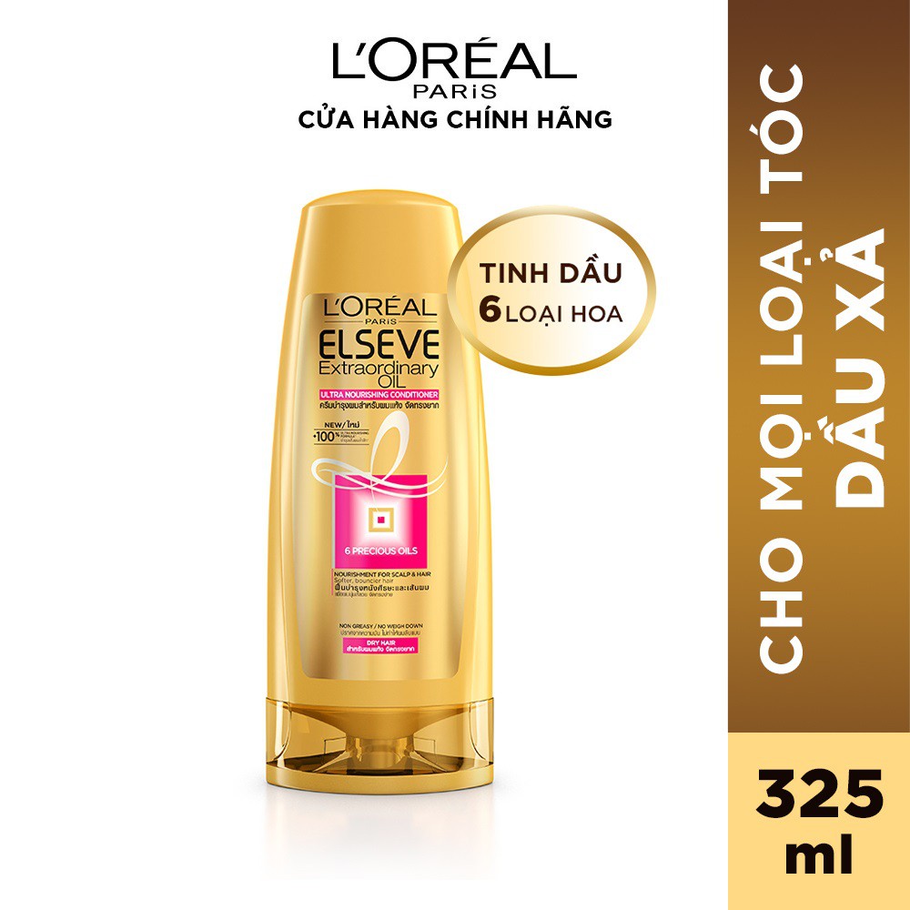 Dầu xả chiết xuất tinh dầu hoa tự nhiên L'Oreal Paris Elseve Extraordinary Oil Ultra Nourishing - 325ml | BigBuy360 - bigbuy360.vn