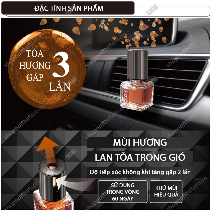 Nước Hoa Ghim Máy Lạnh CARMATE Blang 60 Days H1312 Aberfitch 12ml - Nhập Khẩu Chính Hãng