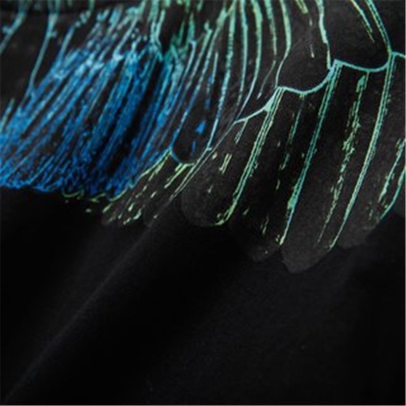 Áo Thun Thể Thao Tay Ngắn Cổ Tròn In Hình Đôi Cánh Bằng Cotton Thời Trang Unisex