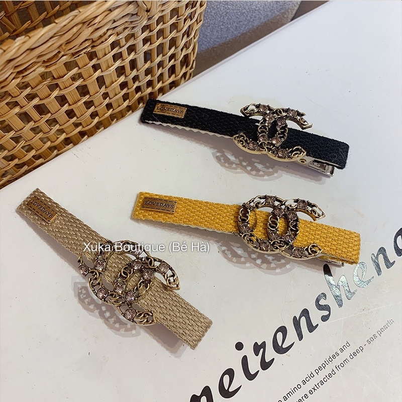 Kẹp Tóc Nữ Gắn Đá Chữ GC Thương Hiệu Cao Cấp