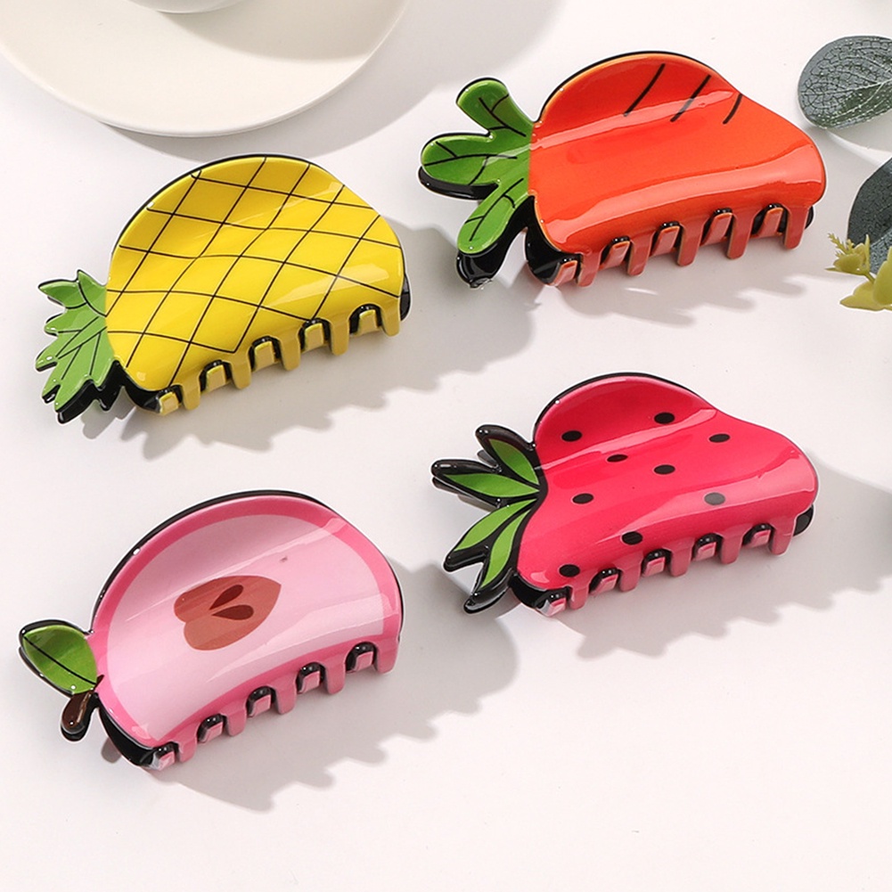 Kẹp Gắp Dưa Hấu/Cà Rốt/Trái Cây Hình Học Bằng Nhựa Thời Trang Sáng Tạo Dễ Phối Đồ