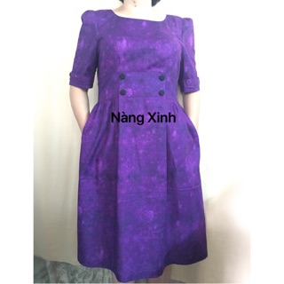 Đầm dáng xoè xếp ply hộp
