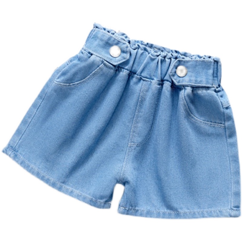 Quần Short Jean Lưng Thun Thời Trang Mùa Hè Dành Cho Bé 2-12 Tuổi