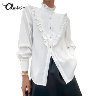 Áo sơ mi CELMIA dài tay màu trơn thời trang thanh lịch