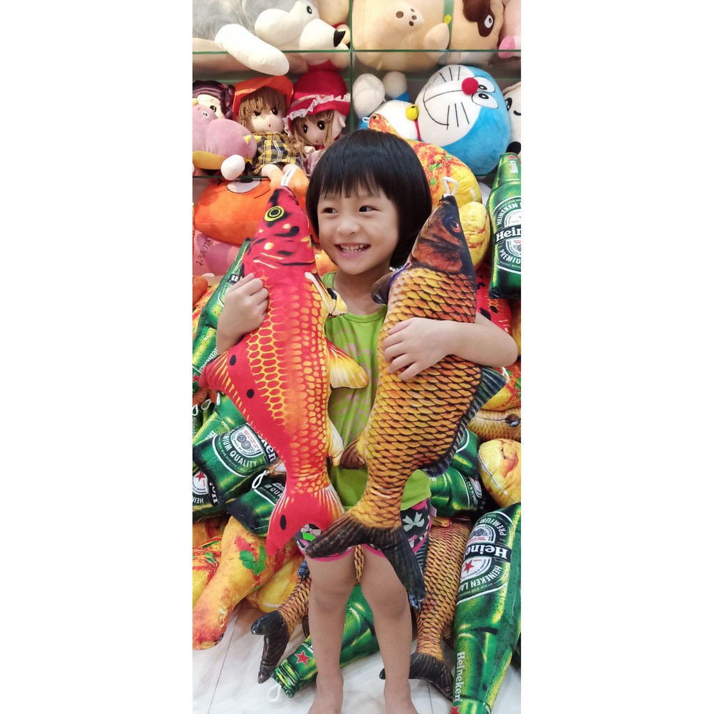 GẤU BÔNG GỐI ÔM CÁ CHÉP - 3D SIZE 60CM - 1M